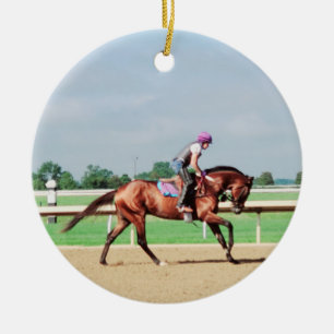Ornamento De Cerâmica Race Horse