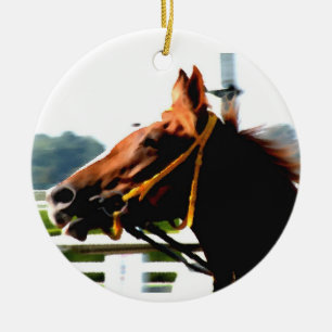 Ornamento De Cerâmica Race Horse Ornament