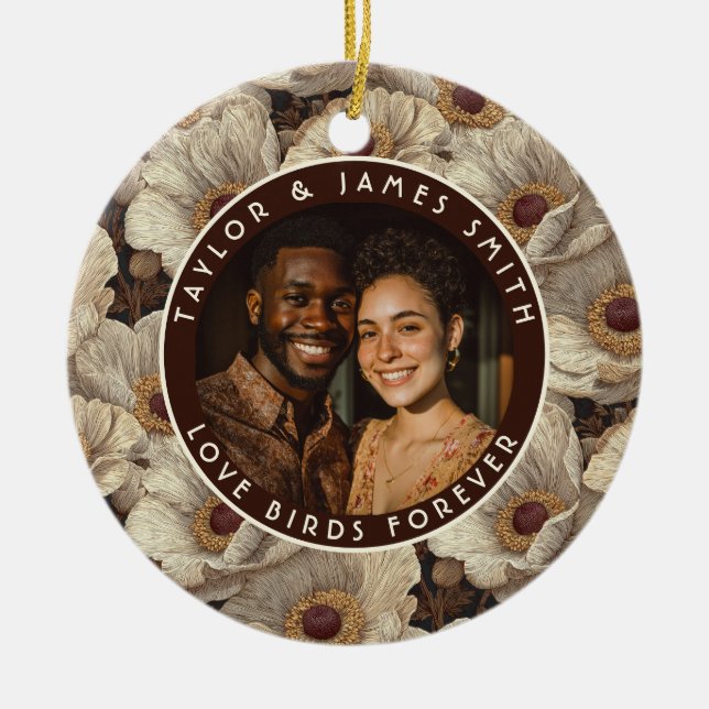 Ornamento De Cerâmica Radiant Anemones Accent Spring Wedding (Frente)