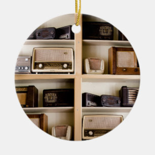 Ornamento De Cerâmica Rádios velhos dos anos 50 do vintage em