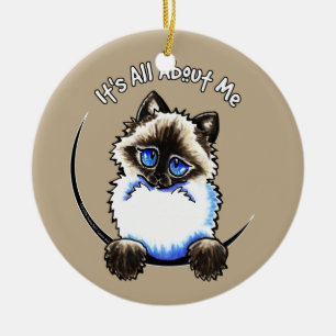 Ornamento De Cerâmica Ragamuffin de Ragdoll seu toda aproximadamente mim
