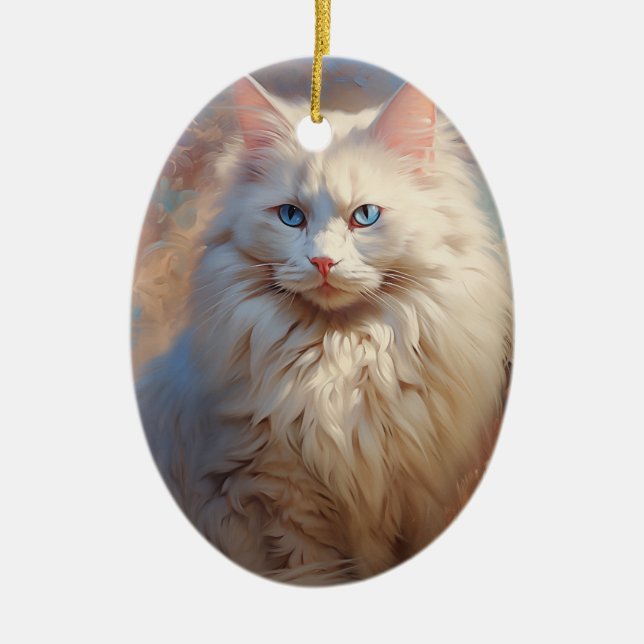 Ornamento De Cerâmica Ragdoll cat (Frente)