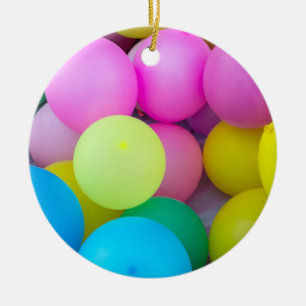 Ornamento De Cerâmica Rainbow Balloons