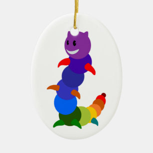 ORNAMENTO DE CERÂMICA RAINBOW CATERPILLAR