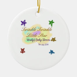 Ornamento De Cerâmica Rainbow clouds twinkle Twinkle Little Star baby