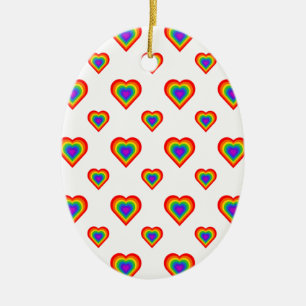 Ornamento De Cerâmica Rainbow Heart