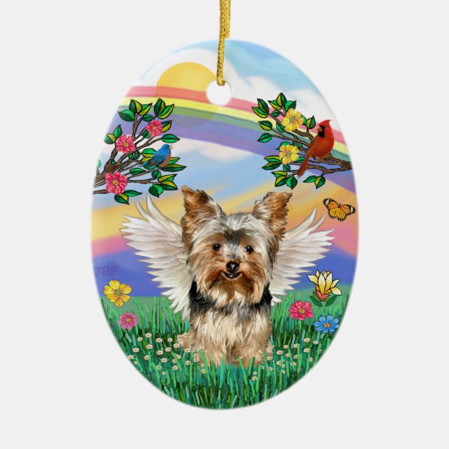 Ornamento De Cerâmica Rainbow Life - Yorkshire Terrier #17 (Frente)