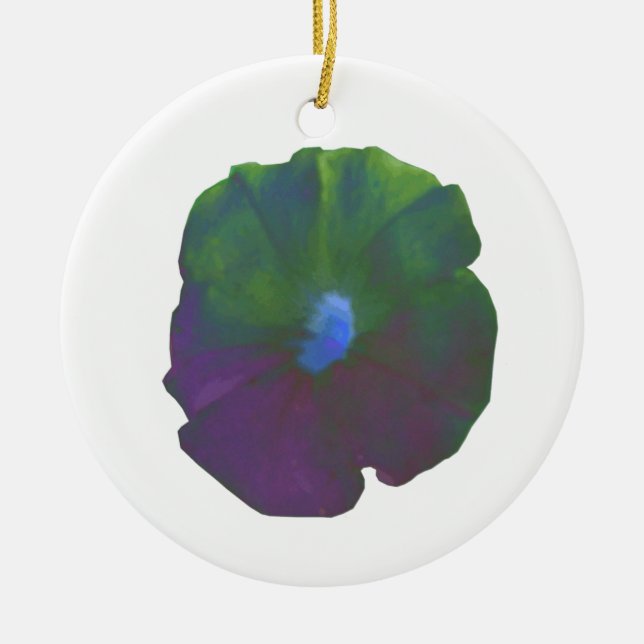 Ornamento De Cerâmica Rainbow Petunia Custom Birthday (Frente)