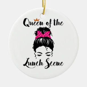 Ornamento De Cerâmica Rainha da Cena de Almoço Trabalhadora de Cafetaria