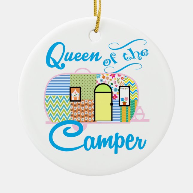 Ornamento De Cerâmica Rainha do Camper (Frente)