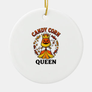 Ornamento De Cerâmica Rainha do Candy Corn Camisa Vintage de Doces de Ha