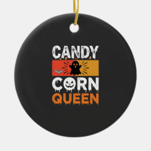 Ornamento De Cerâmica Rainha do Candy Corn Halloween SVG Design