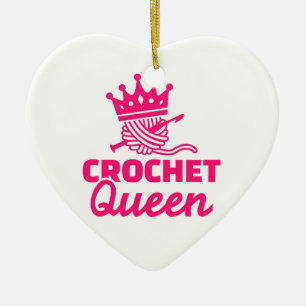 Ornamento De Cerâmica Rainha do Crochet