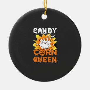 Ornamento De Cerâmica Rainha do Milho Doce Halloween Morcegos Fantasmas