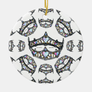 Ornamento De Cerâmica Rainha dos Corações Prateados Corvos Tiaras