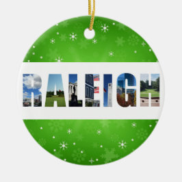 Ornamento De Cerâmica Raleigh North Carolina City Photos Christmas