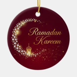 Ornamento De Cerâmica Ramadan Kareem holiday Personalized Card