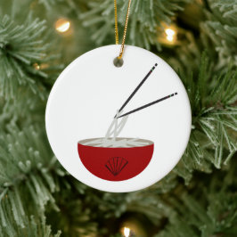 Ornamento De Cerâmica Ramen Noodles Asian Bowl Party