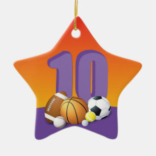 Ornamento De Cerâmica Rapariga 10º Aniversário de Esportes