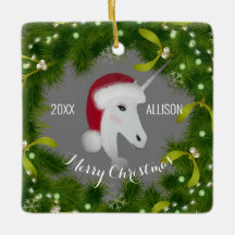 Rapariga verde do Unicórnio de Natal moderno