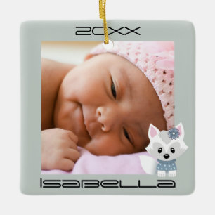 Ornamento De Cerâmica Raposa de inverno