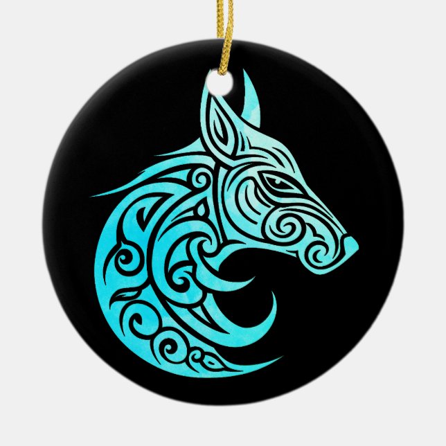 Ornamento De Cerâmica Raposa Nórdica Celta (Frente)