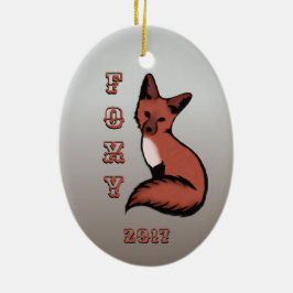 Ornamento De Cerâmica Raposa Vermelha Sly com Fox por Ano