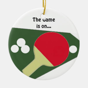 Ornamento De Cerâmica Raquete de Ping Pong com Bolas