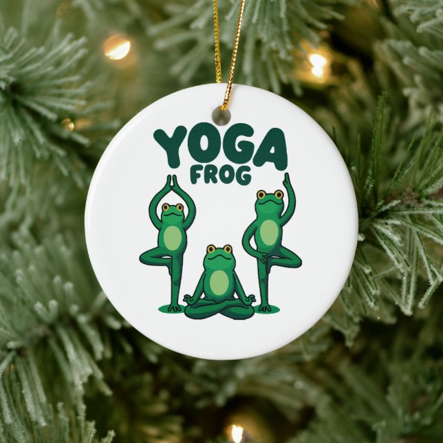 Ornamento De Cerâmica Rãs de Yoga (Árvore)