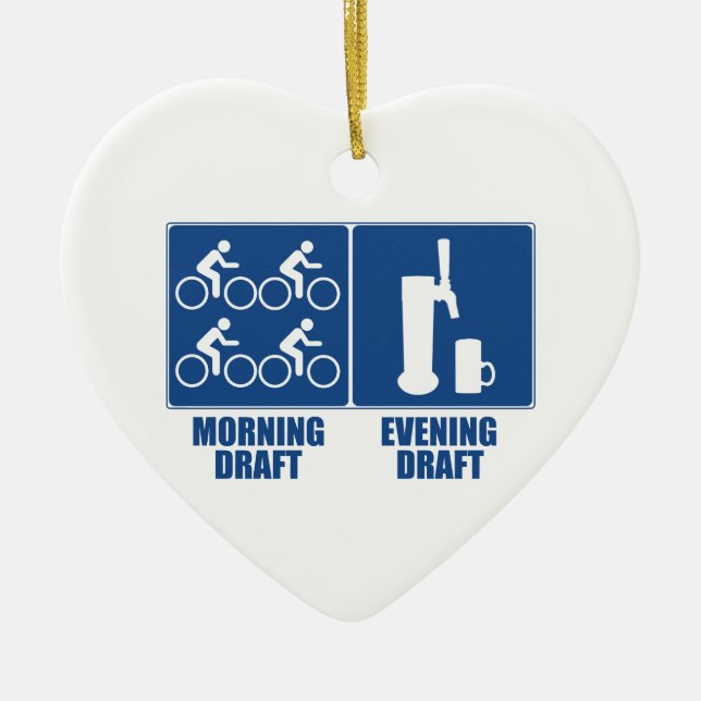 Ornamento De Cerâmica Rascunho da Manhã, Rascunho da Noite (Frente)