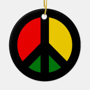Ornamento De Cerâmica Rasta CND bane o símbolo de paz da bomba