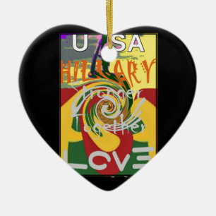 Ornamento De Cerâmica Rasta Cores Vermelho Ouro Verde Arte Hillary Impr