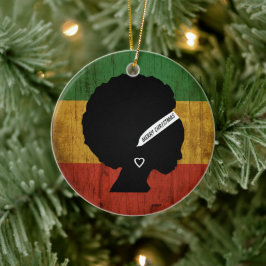 Ornamento De Cerâmica Rasta Mulher Feliz Natal