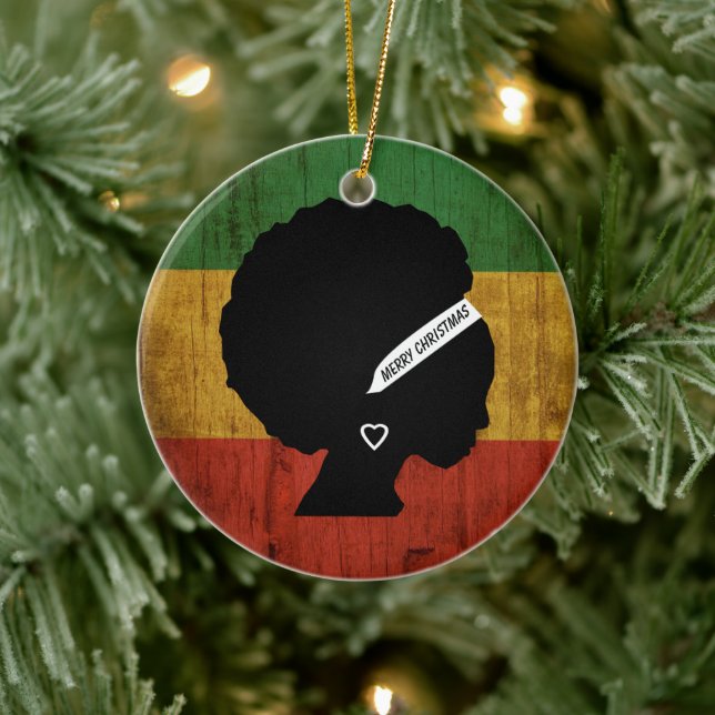 Ornamento De Cerâmica Rasta Mulher Feliz Natal (Árvore)
