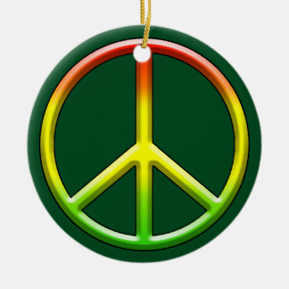 Ornamento De Cerâmica Rasta Peace Symbol Christmas!