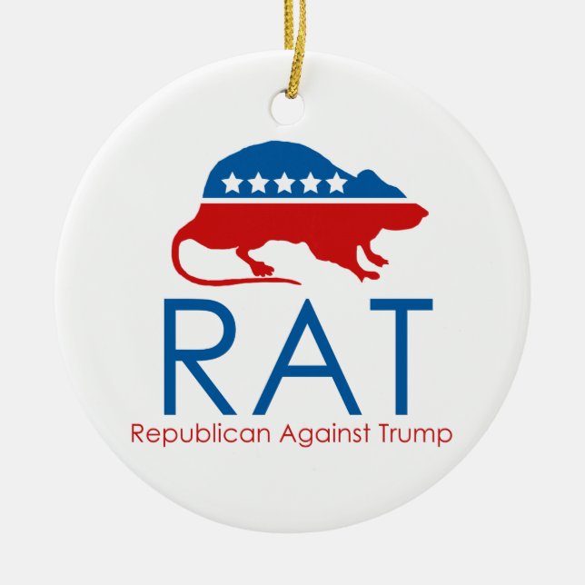 Ornamento De Cerâmica RAT Republican Against Trump (Frente)