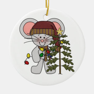 Ornamento De Cerâmica Rato do Natal que decora a árvore