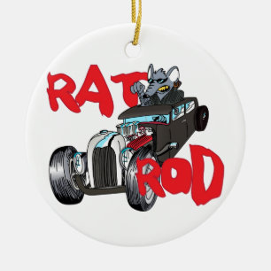 Ornamento De Cerâmica Rato Rod