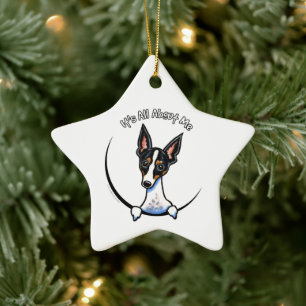 Ornamento De Cerâmica Rato Terrier Tricolor IAAM