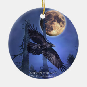 Ornamento De Cerâmica Raven Tree Ornament
