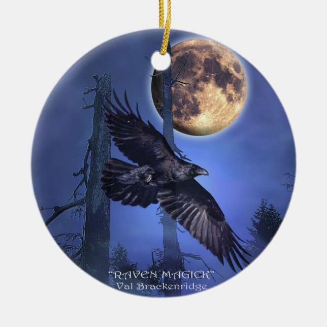 Ornamento De Cerâmica Raven Tree Ornament (Frente)