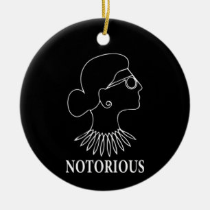 Ornamento De Cerâmica RBG notório, Desenho de Ruth Bader Ginsburg