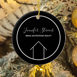 Ornamento De Cerâmica Real Estate Modern Black White House