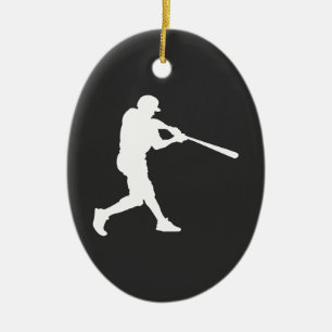 Ornamento De Cerâmica Rebatador de Esportes de Beisebol Cortado Personal