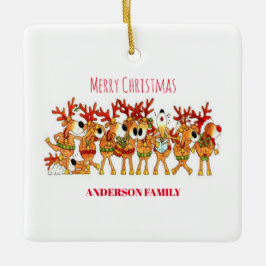 Ornamento De Cerâmica Rebelde De Natal Gelada Que Cantam Cerâmica