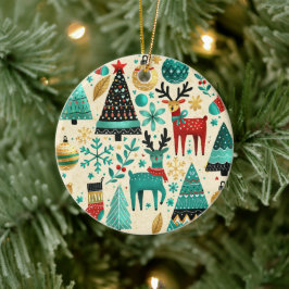 Ornamento De Cerâmica Rebelde Festivo e Árvores de Natal