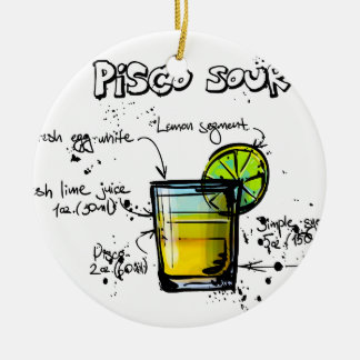 Ornamento De Cerâmica Receita ácida do cocktail de Pisco