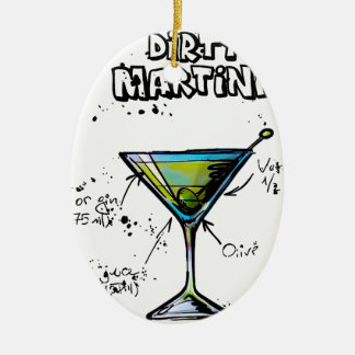Ornamento De Cerâmica Receita suja do cocktail de Martini