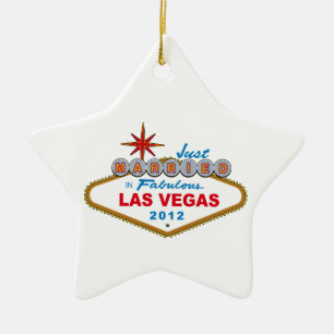 Ornamento De Cerâmica Recem casados no sinal 2012 fabuloso de Las Vegas
