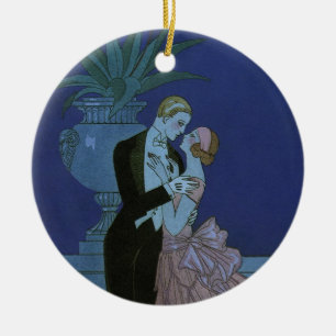 Ornamento De Cerâmica Recém-casados Vintage Art Déco, Oui de George Barb